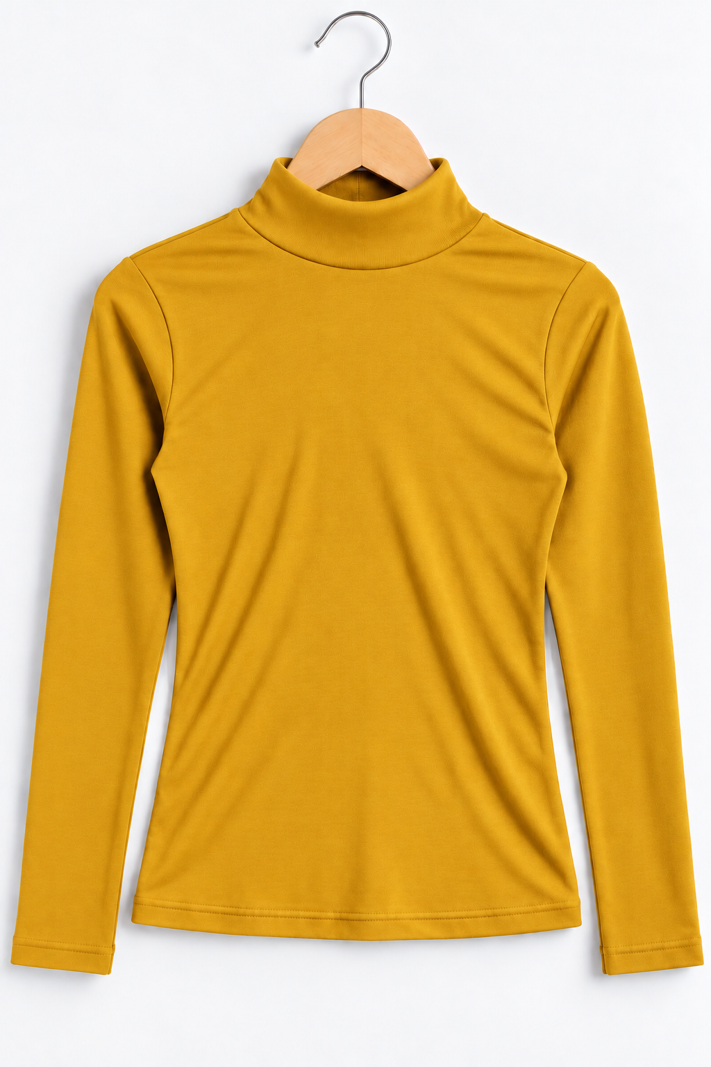 Mock Neck Full Sleeve Top Mustard