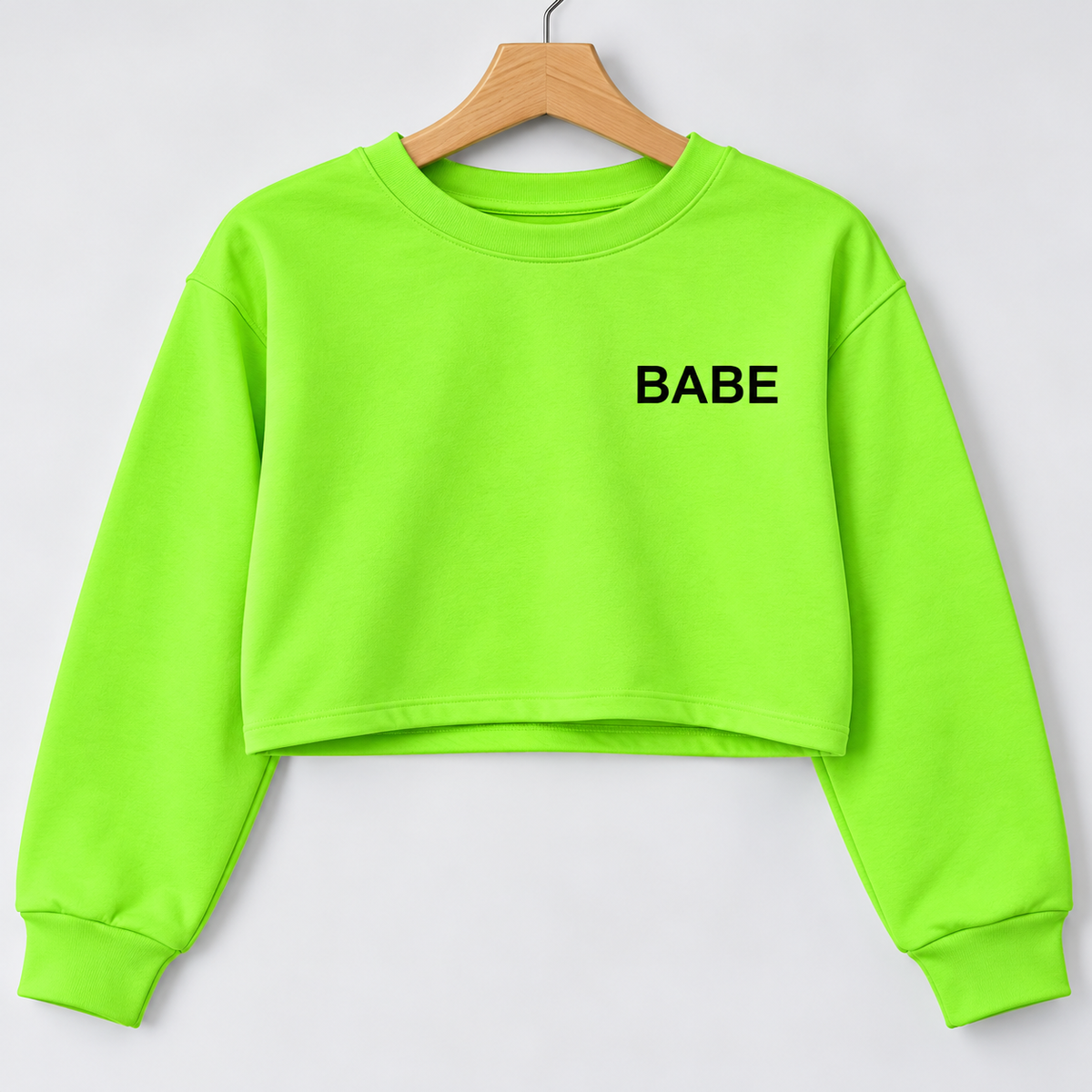 Babe Cropped Sweatshirt Neon