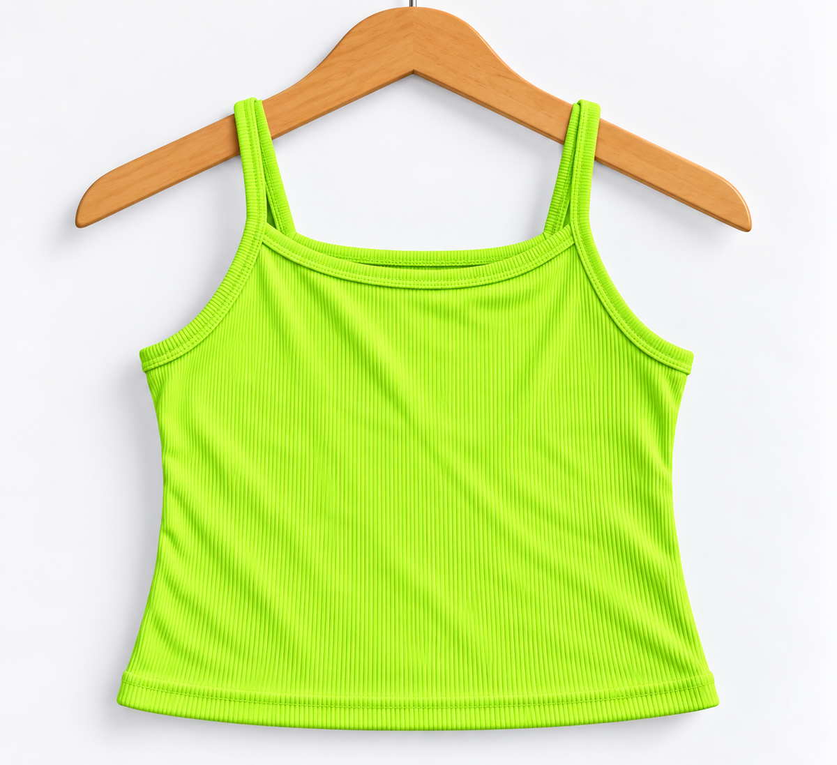 Ribbed Square-Neck Cami Top Neon