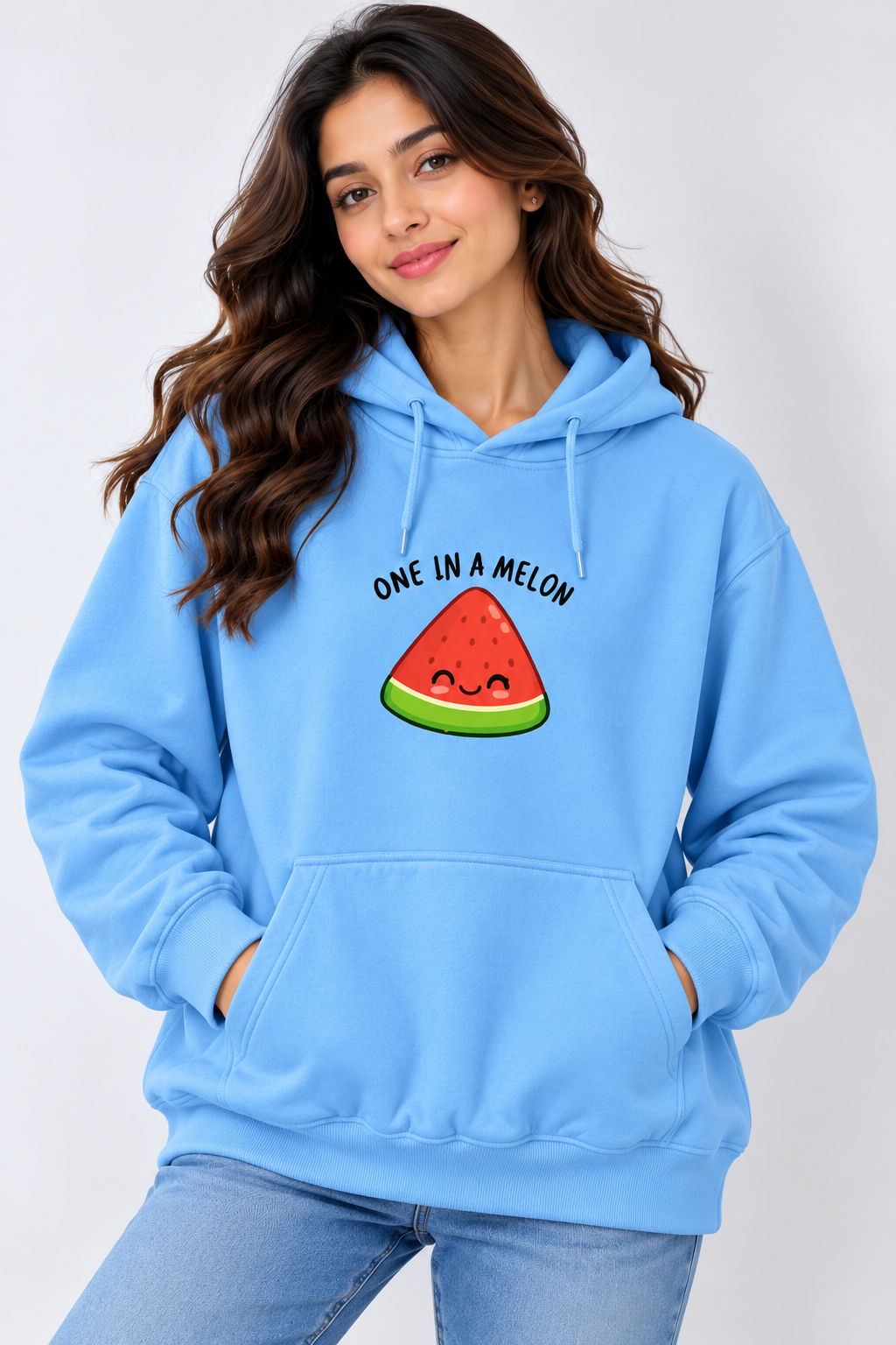 One in a Melon Oversized Hoodie Sky Blue