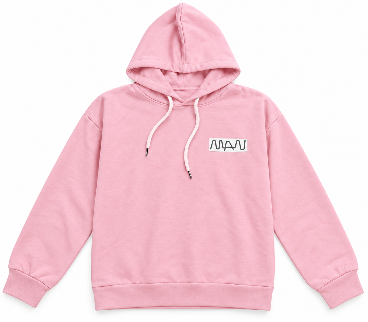 Wave Logo Cropped Hoodie Pink