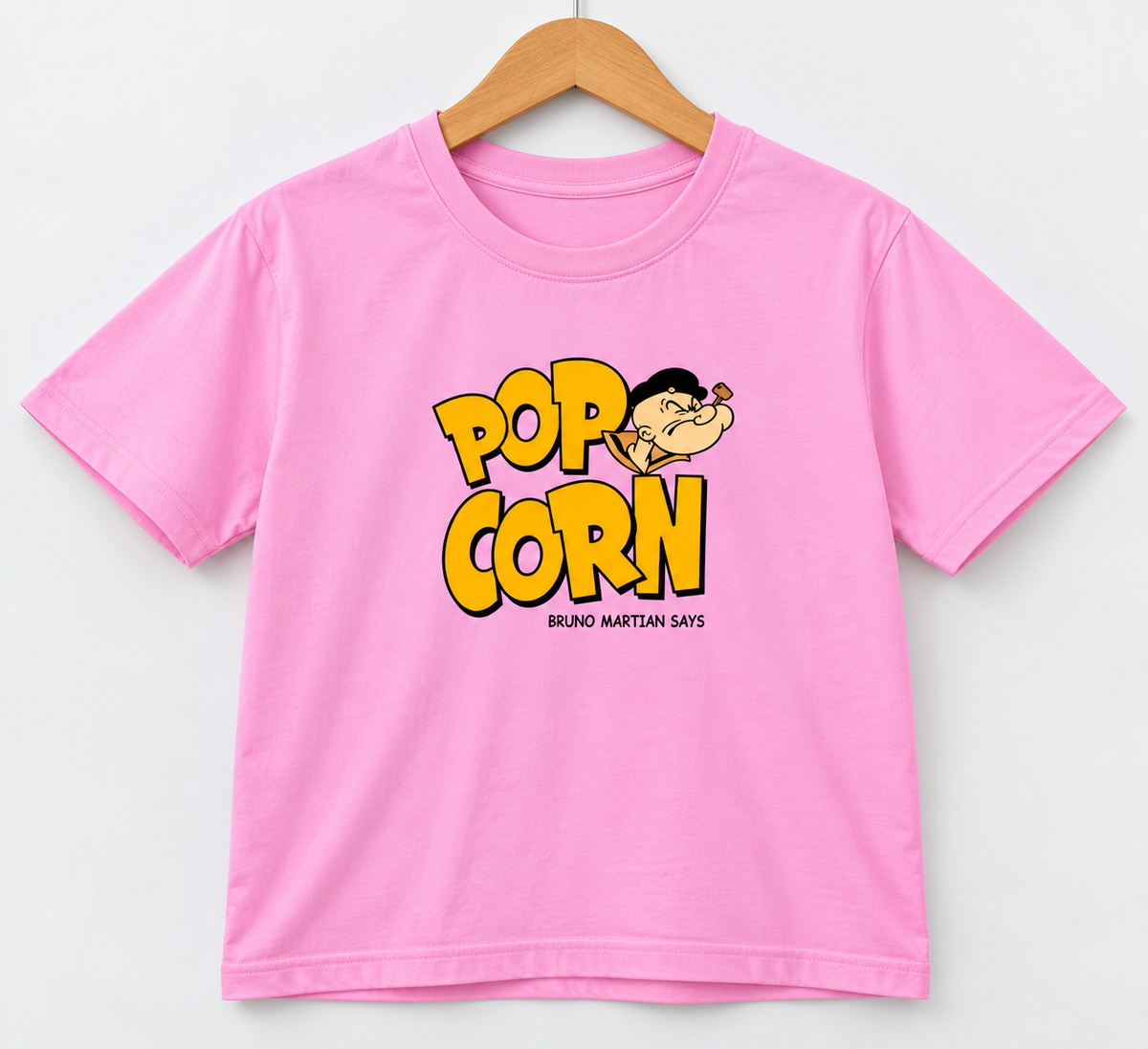 Popcorn Graphic Regular T-Shirt Pink