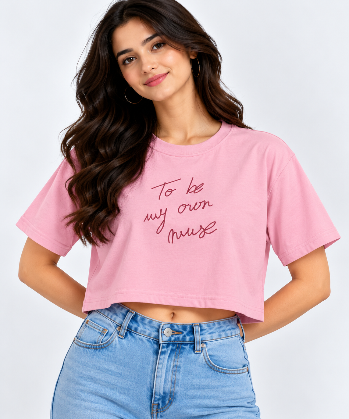 To Be My Own Muse Crop T-Shirt Pink