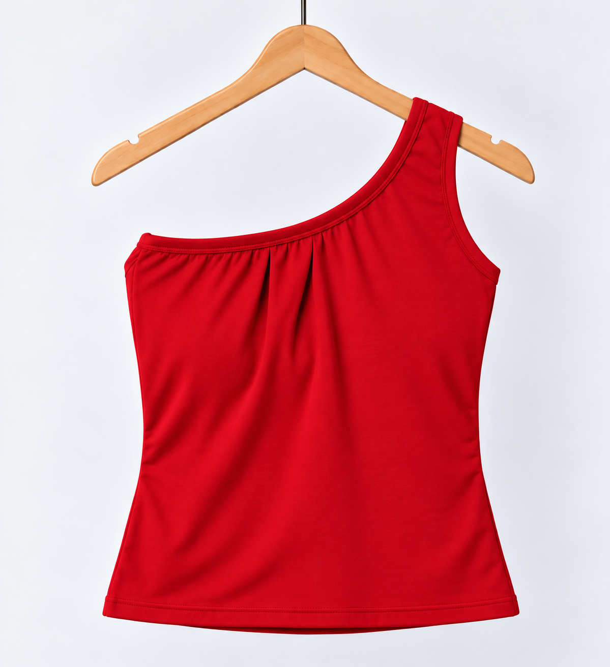 One Shoulder Sleeveless Top Red