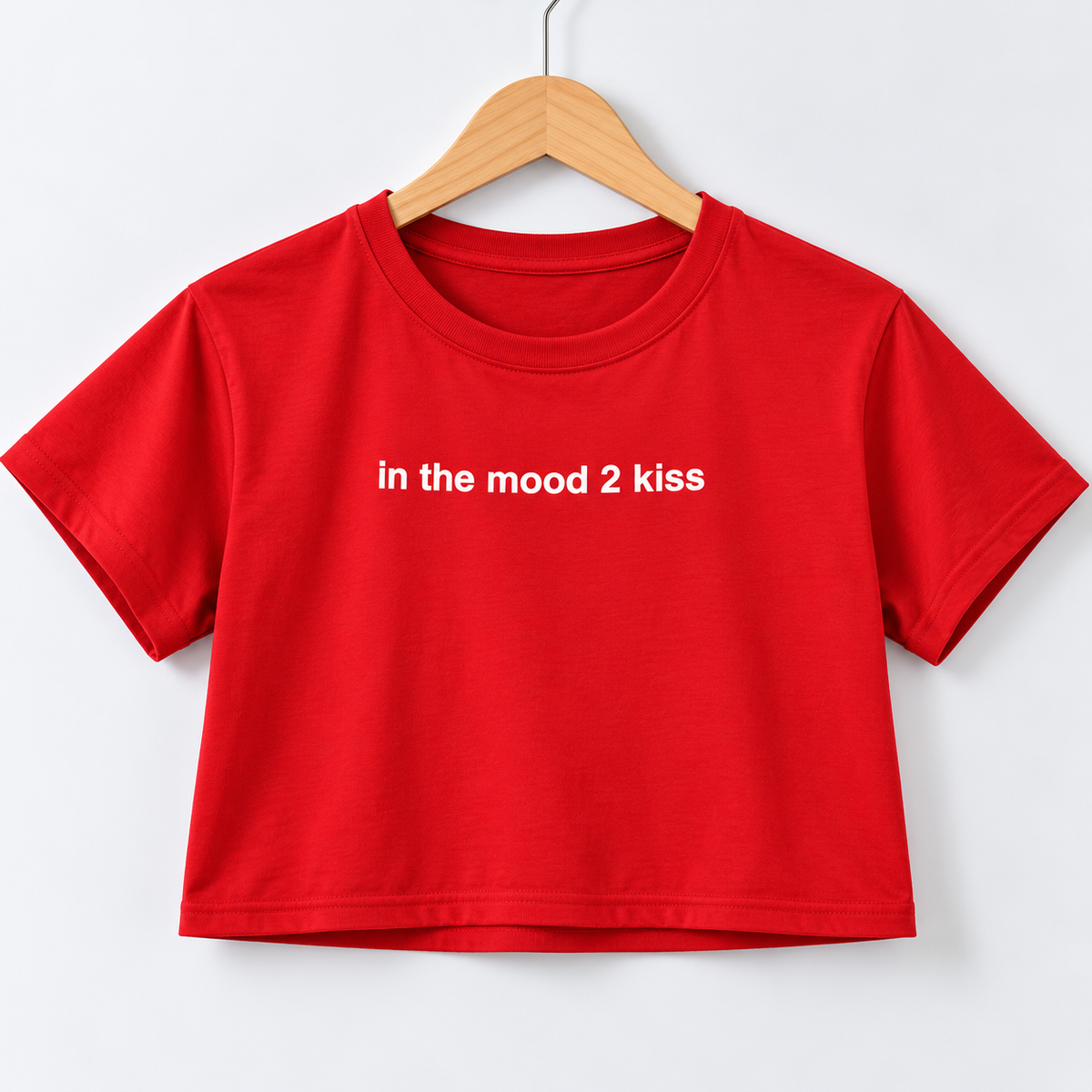 In the Mood 2 Kiss Crop T-Shirt Red