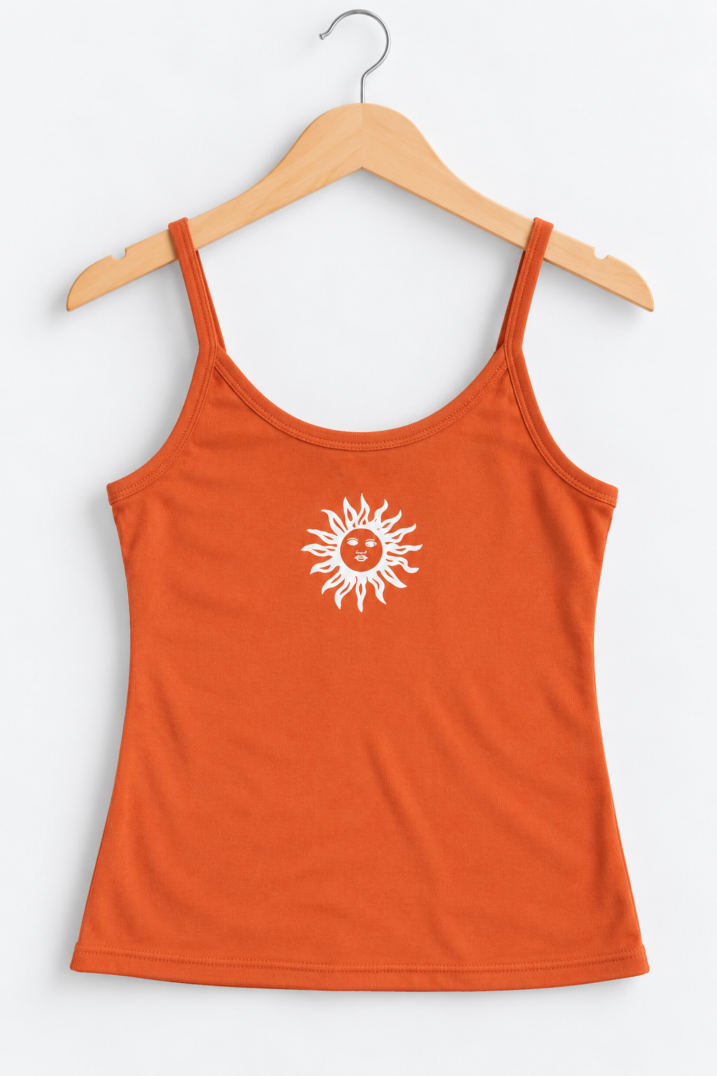 Sun Graphic Spaghetti Strap Camisole Top Rust