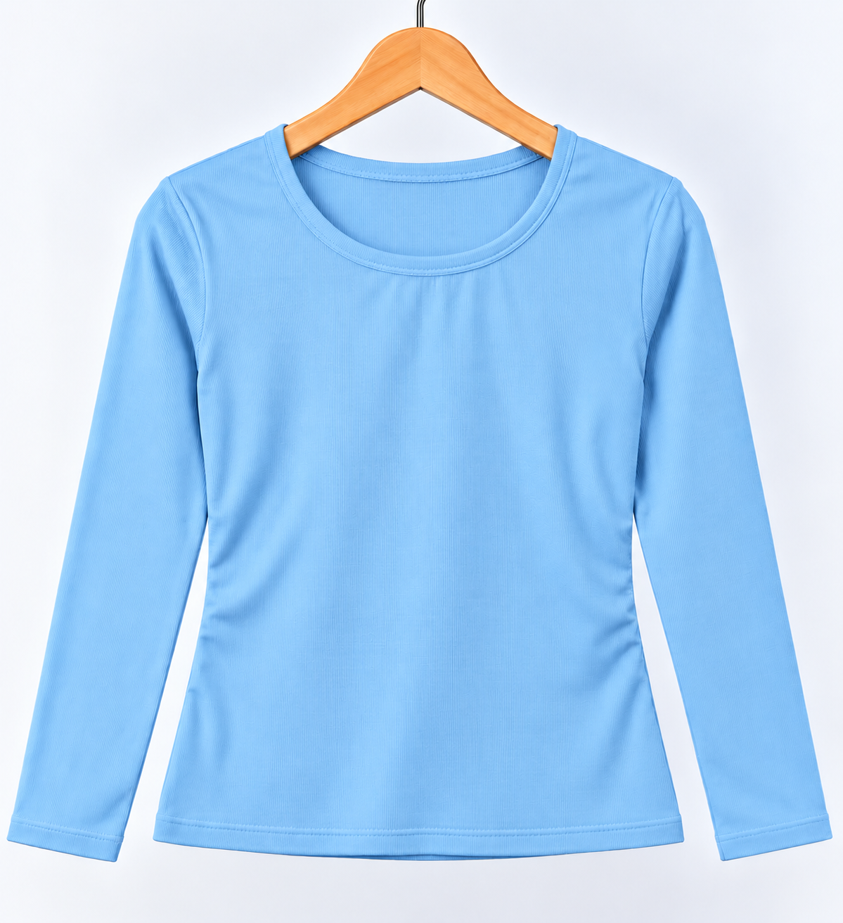 Ribbed Full Sleeve Top Sky