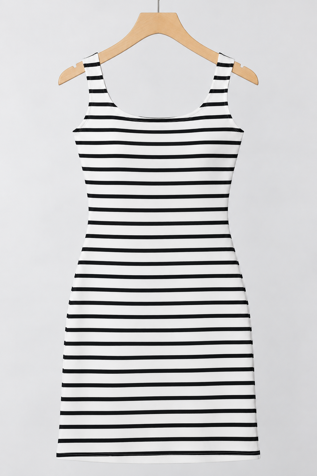Black & White Striped Sleeveless Dress