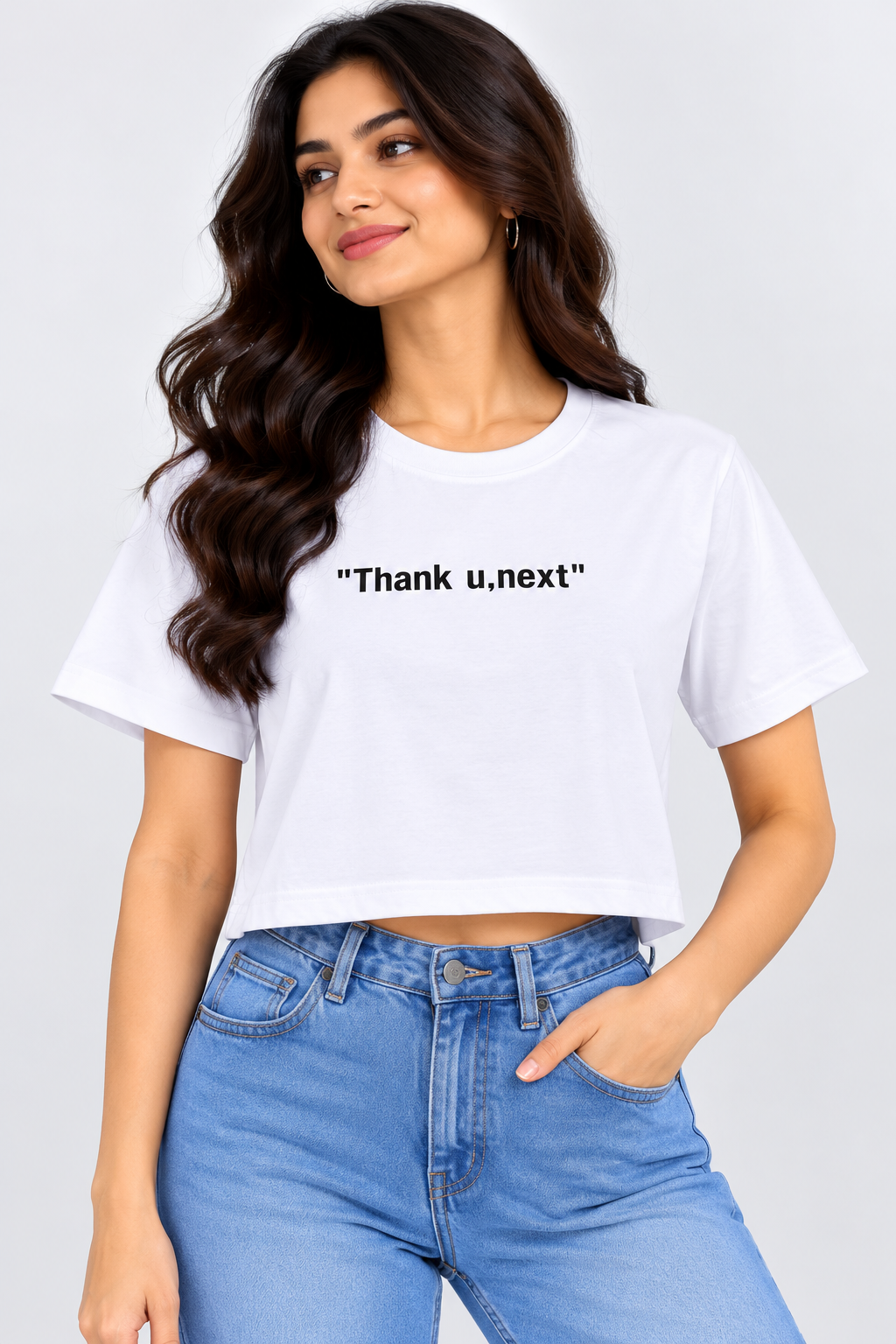 Thank U, Next Crop T-Shirt White