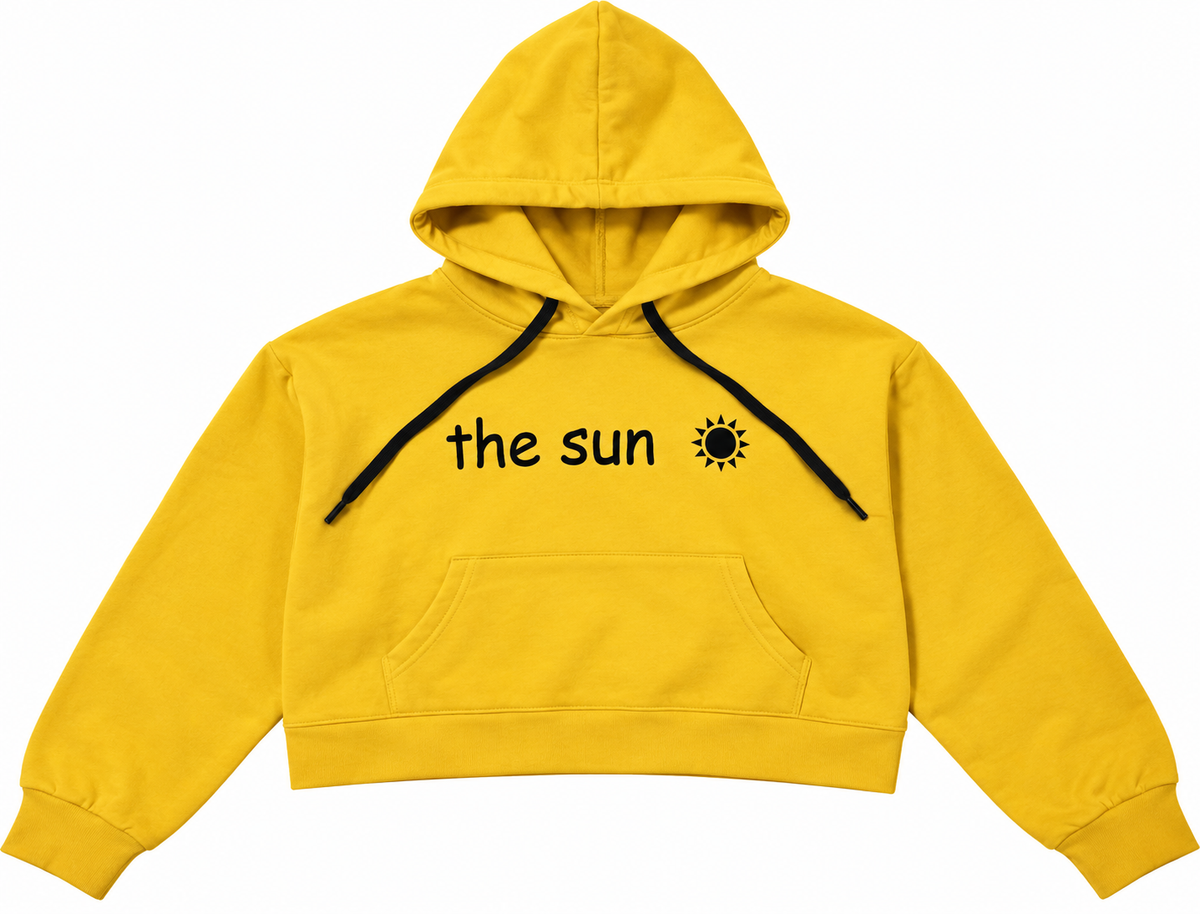 “The Sun” Cropped Hoodie Yellow