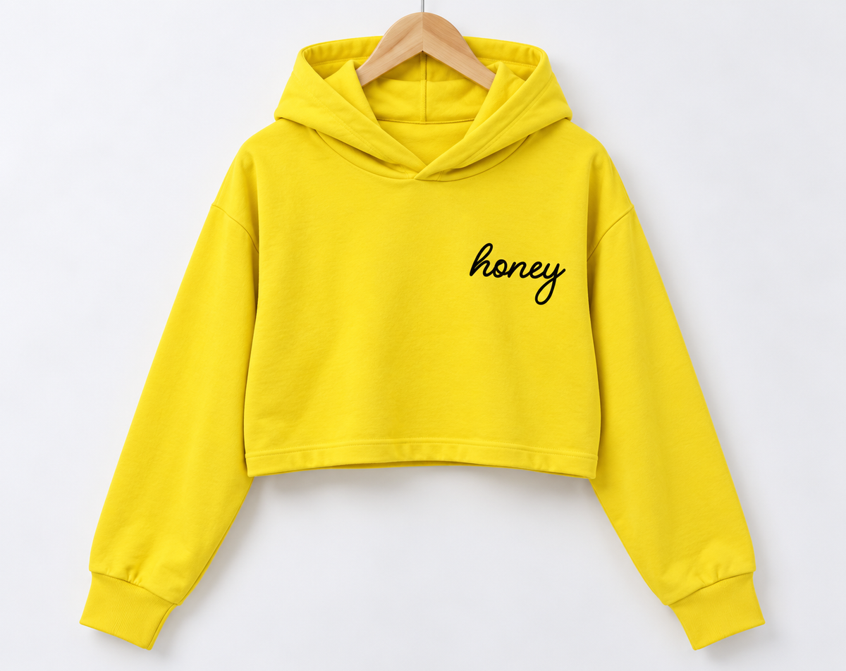 Honey Cropped Hoodie Yellow