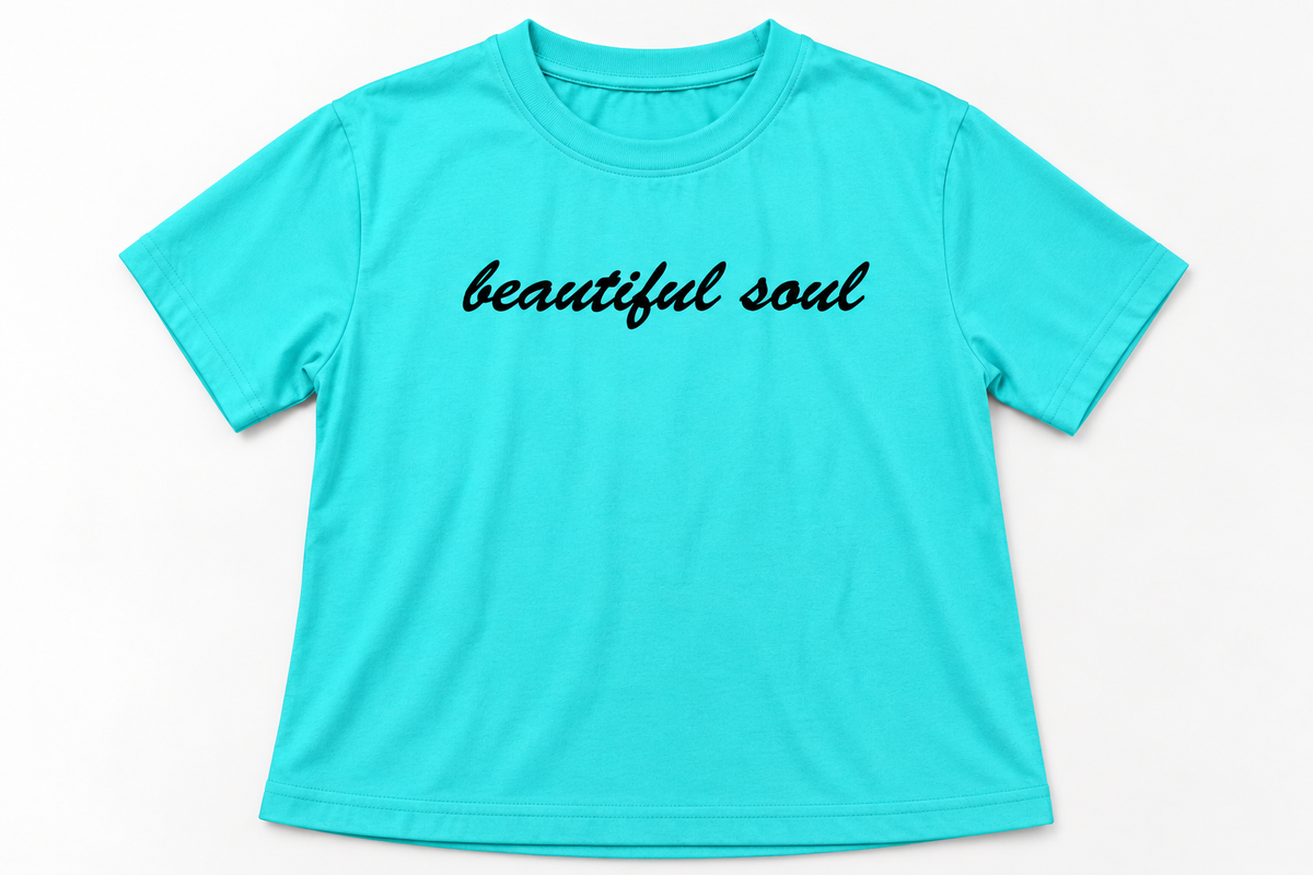 Beautiful Soul Crop T-Shirt Sky Blue