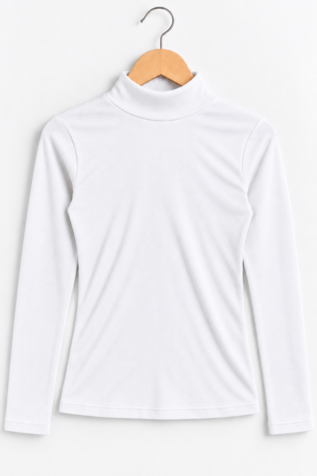 Mock Neck Full Sleeve Top White