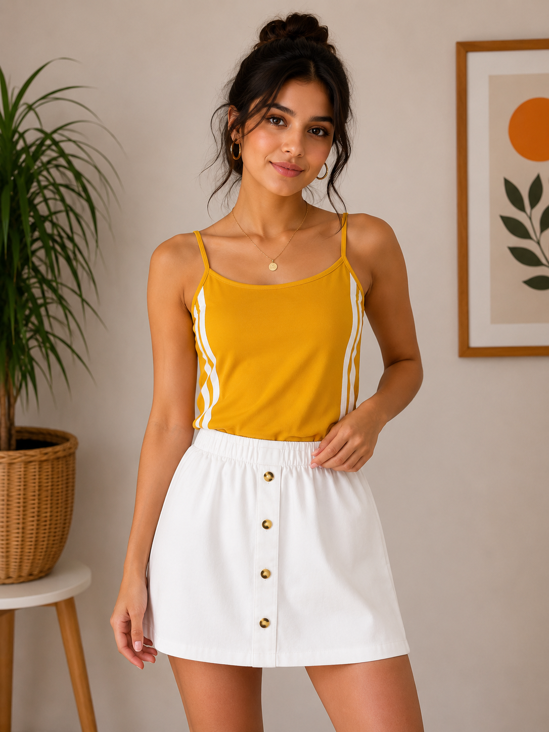 Tube top button top