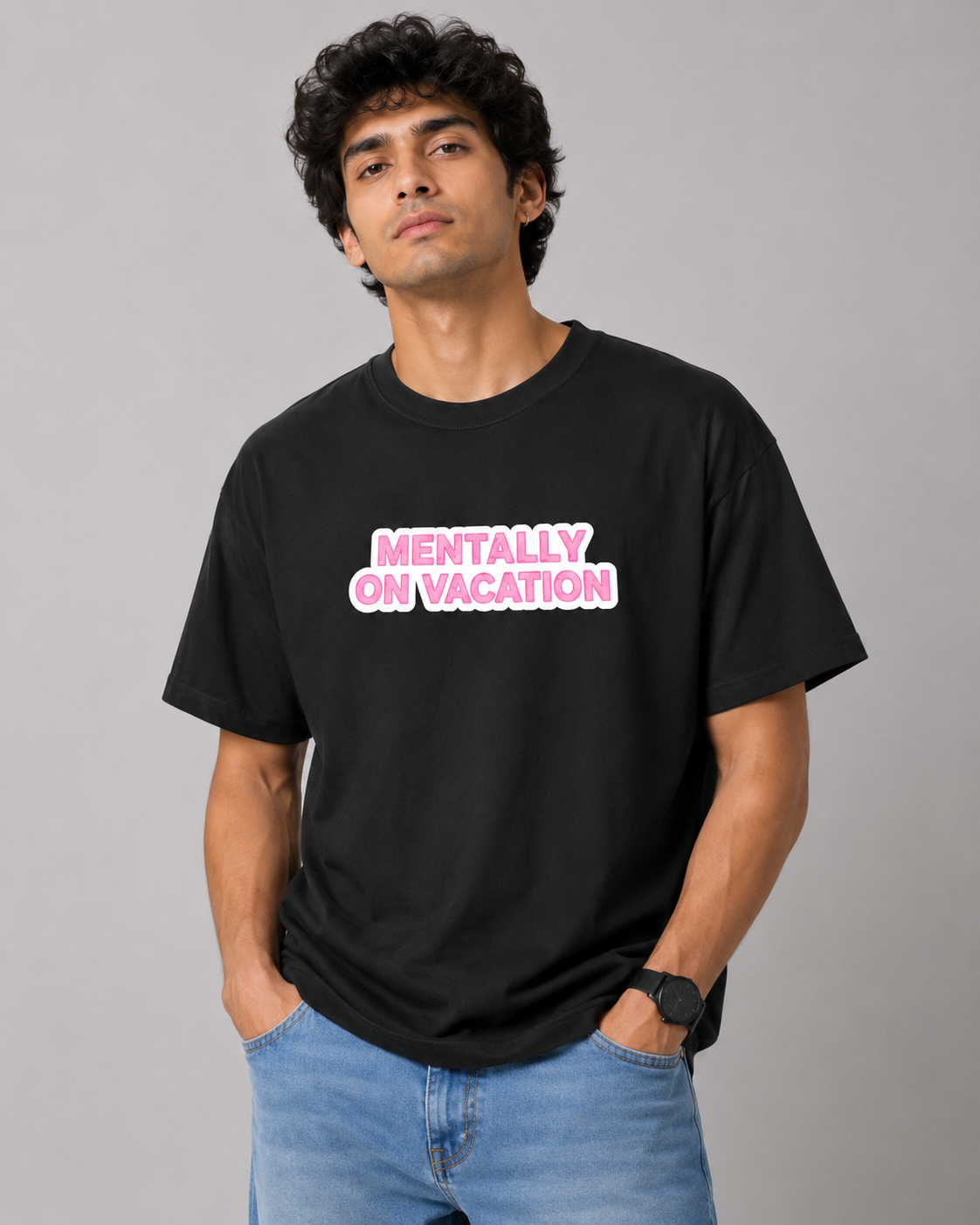 Mentally On Vacation Dobo Regular Fit T-Shirt
