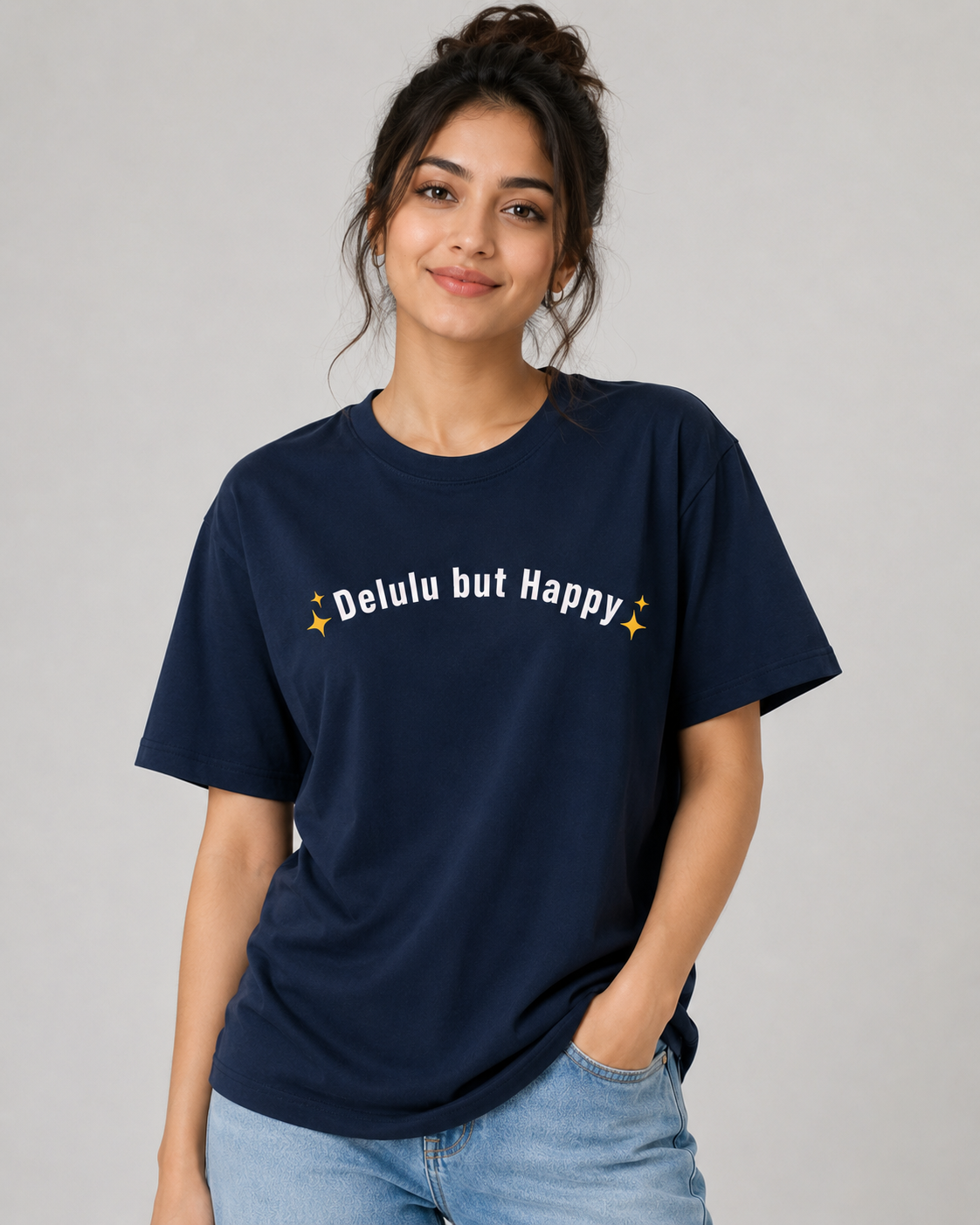 Delulu But Happy Regular Fit T-Shirt