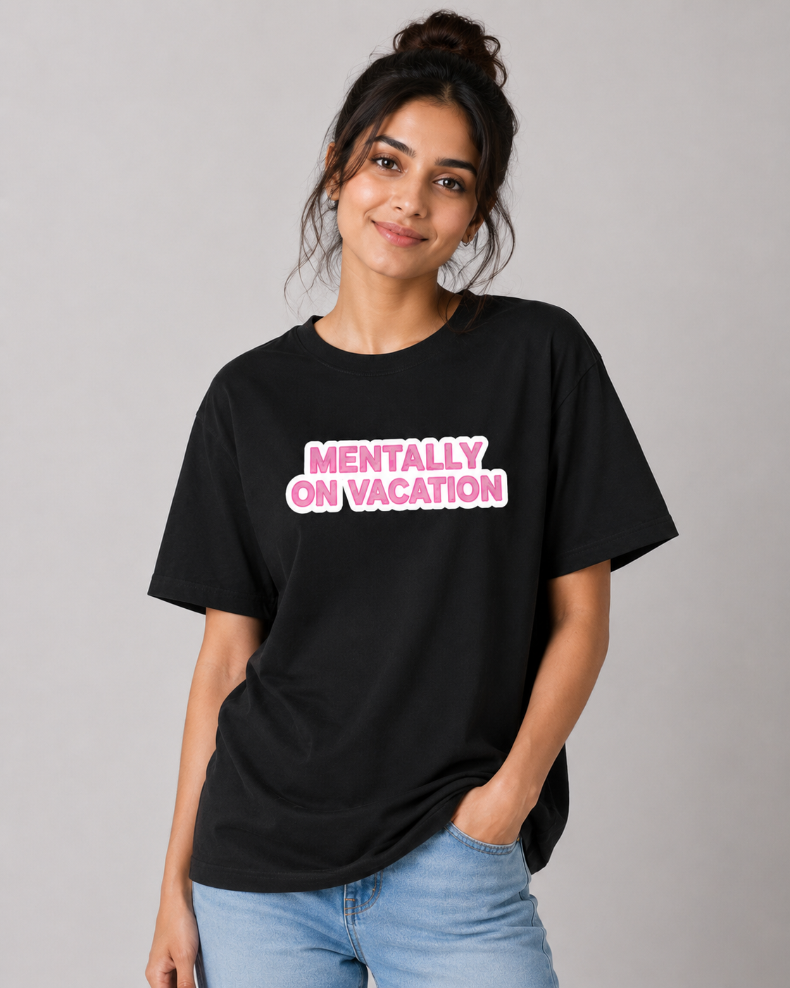 Mentally On Vacation Dobo Regular Fit T-Shirt