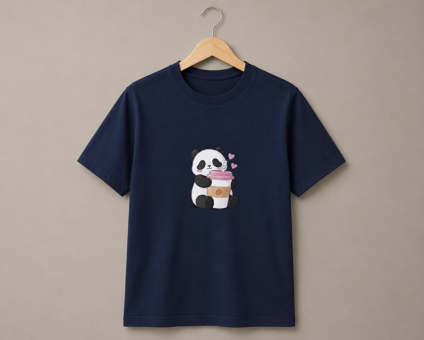 Panda with coffee