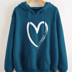 Blue Heart Crop Hoodie