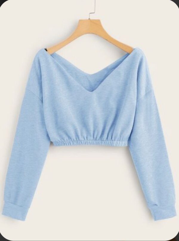 V neck sky Crop