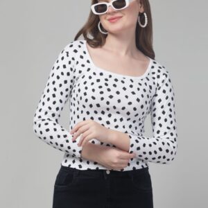Olive Polka Dot Top
