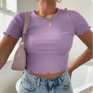 Round Neck Frill Top