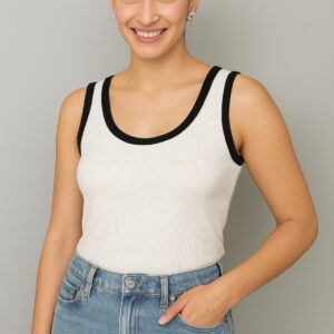 Black White lining Tank