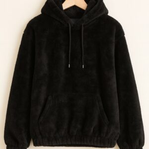 Black Oversized Fur Babe Hoodie