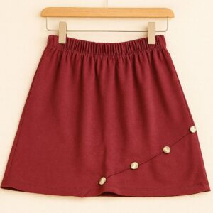 Rib Button Skirt