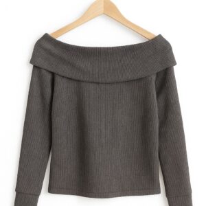 Folded off shoulder full sleeve top