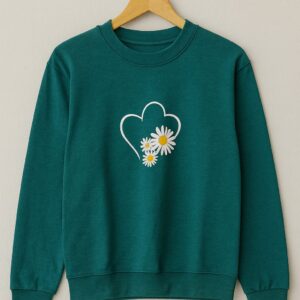 Heart with flower crop hoodie