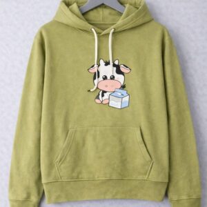Cow milk crop hoodie