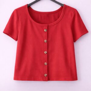 Half sleeves button top