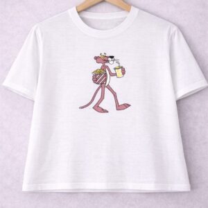 Drinking panther crop tee