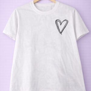 Pencil heart crop tee