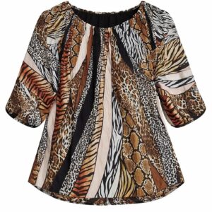 Animal Print Peplum Top