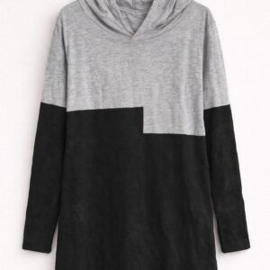 Two Tone Hooded Long Top