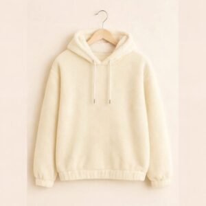 Cream Oversized Fur Babe Hoodie