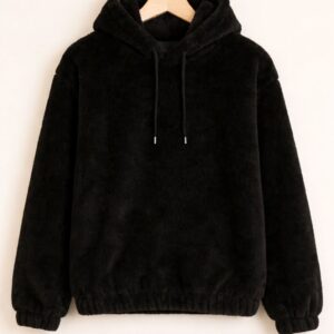 Black Oversized Fur Babe Hoodie