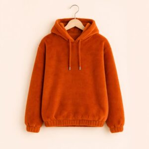 Orange Oversized Fur Babe Hoodie