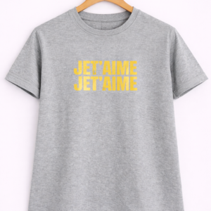 “Jet’aime Love Quote Half-Sleeve T-Shirt”