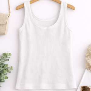 Classic White Ribbed Tank Top