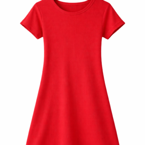 Red Ribbed T-Shirt Dress