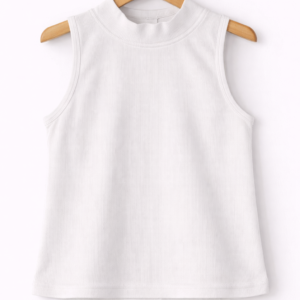 Classic White Ribbed Sleeveless Top