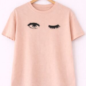 Wink Eyes Peach Tee