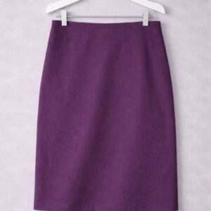 Purple Solid Pencil Skirt