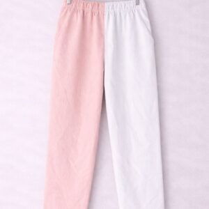 Pink & White Dual Tone Casual Pants