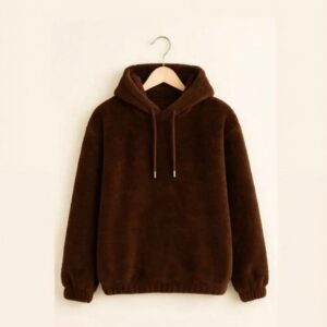 Brown Oversized Fur Babe Hoodie