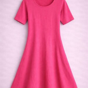 Hot Pink Flared Tunic Dress