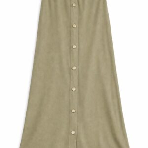 Olive Button Front Ribbed Sleeveless Top